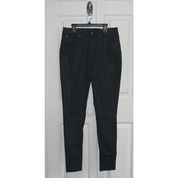 INC International Concepts Womens Mid-Rise Coated Skinny Jeans Black 10/30 $70 - Picture 5 of 8